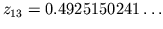 $z_{13}=0.4925150241\ldots $