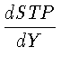 $\displaystyle {\frac{d \mathit{STP}}{d Y}}$