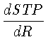 $\displaystyle {\frac{d \mathit{STP}}{d R}}$